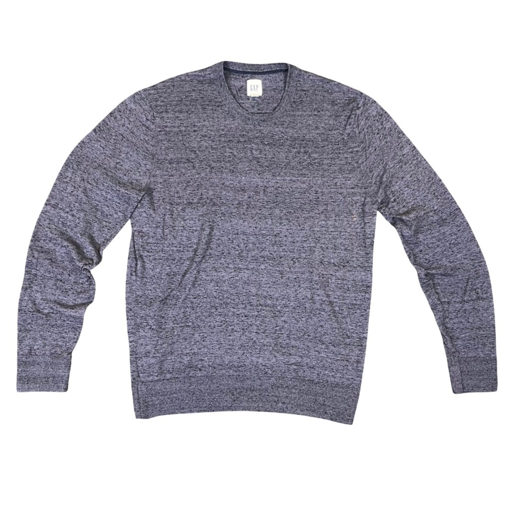Gap Crewneck Sweater Mens Medium Purple Marl Cotton Blend Long Sleeve